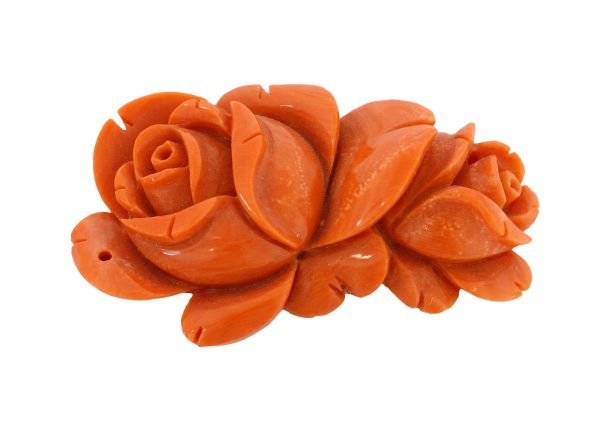 Natural Coral Roses Hand-Carved