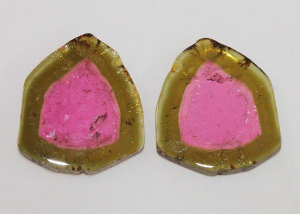 Watermelon Tourmaline Pair, 27.54 cts. - 18.5x21.7mm