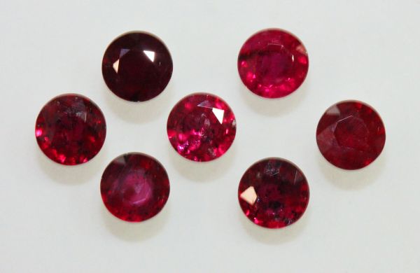 Ruby 4-5mm Faceted Rounds @ $175.00/ct.