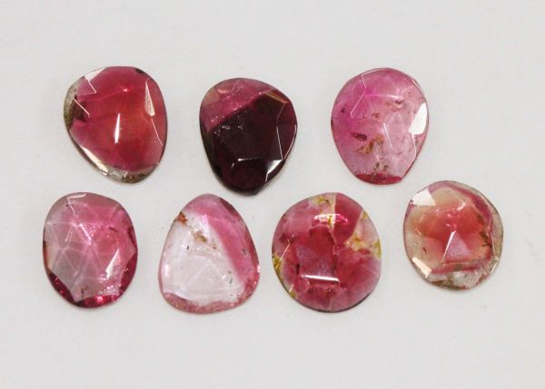 Tourmaline Rose-cut Slices, 11.48 cts. - Lot of 7 -