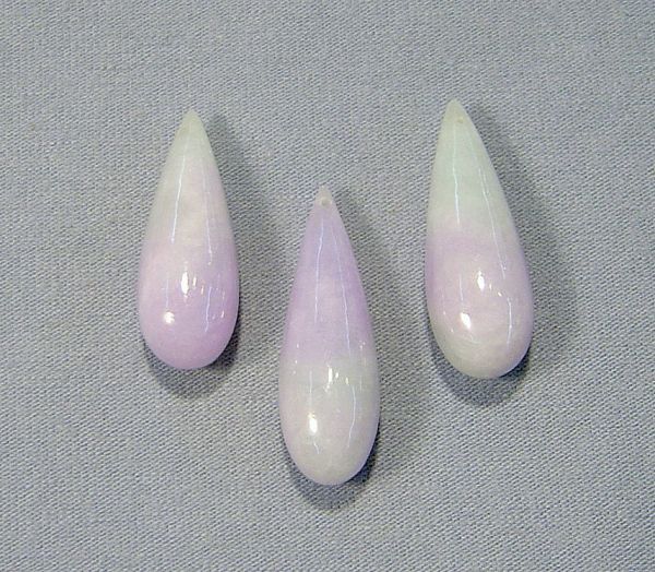 Lavender Natural Jadeite Drops Type-A - 9-10mm wide x 25-30mm long