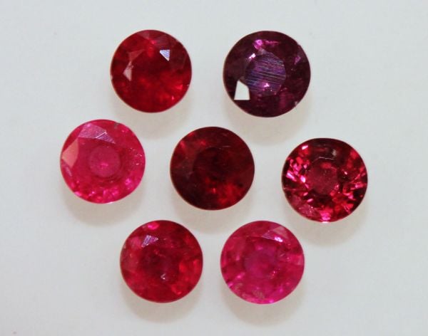 Wholesale Lot 5mm to 9mm Round Facet Natural Pink Ruby Loose Calibrated Gemstone 