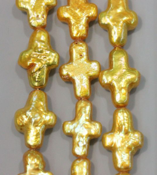 Marigold Freshwater Pearl Crosses