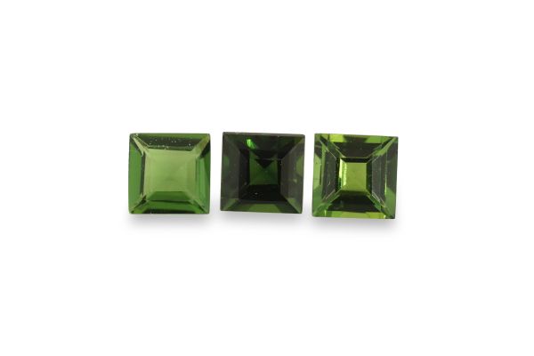Wholesale 2.5-4 mm Tourmaline Chrome Green Faceted Squares