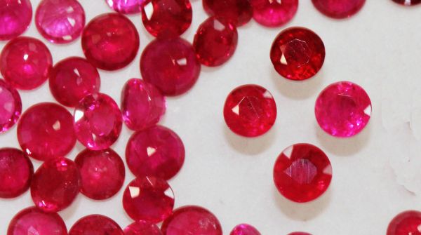 Ruby 3-4mm Faceted Rounds @ $200.00/ct.