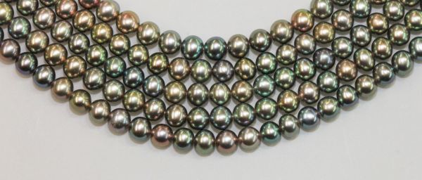 Peacock 3.5-4mm Rounded Pearls 