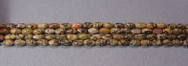 Leopardskin Jasper Smooth Oval Bead Strands - 4x6mm