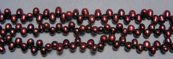 Black Cherry Head Drilled Pearls