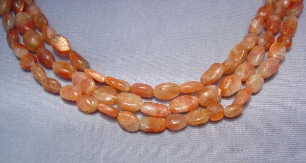 Sunstone Smooth Lotus Seed Bead Strands