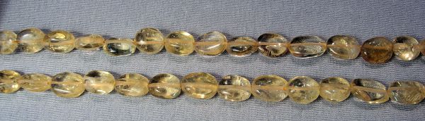 Citrine Smooth Lotus Seed Bead Strands
