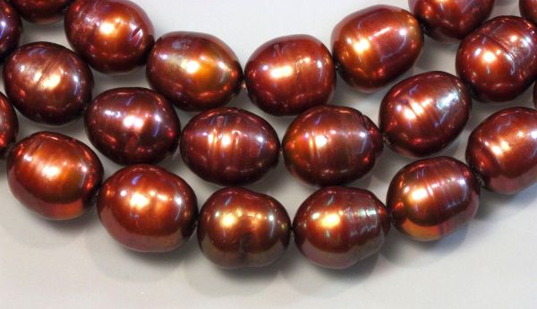 11-12mm Oval Baked Apple Pearls 