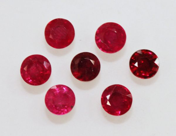 Ruby 4-5mm Faceted Rounds @ $225.00/ct.