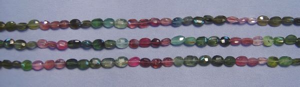 Tourmaline Faceted Lotus Seed Bead Strands