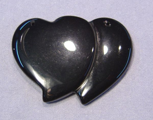 Black Onyx Double Heart Pendant