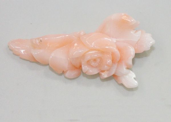 Coral Hand-Carved  Rose, 2.23 gm. - Undrilled