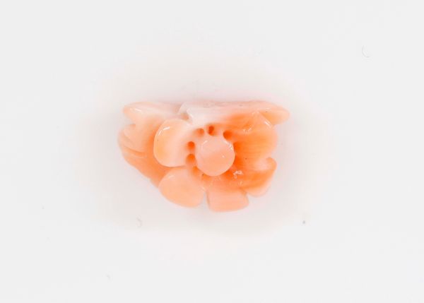 Coral Hand-Carved Tiny Rose,  0.64 gm. - Half-Drilled