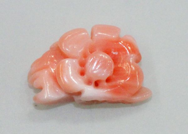 Coral Carved  Tiny Rose  - 0.64 gm.