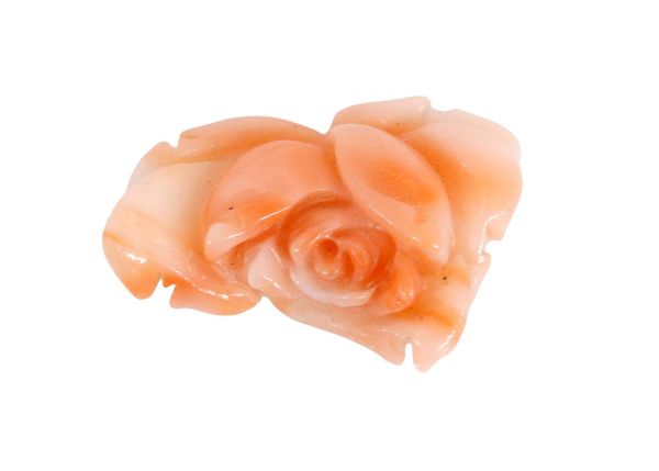 Coral Hand-Carved Single Rose, 1.49 gm. - Undrilled
