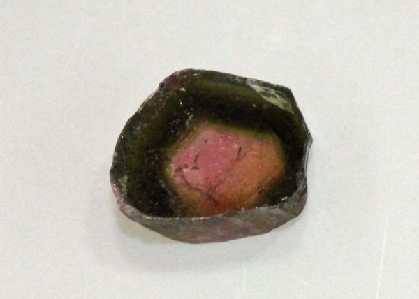 Watermelon Tourmaline Slice, 4.50 cts. - 9x10.5mm