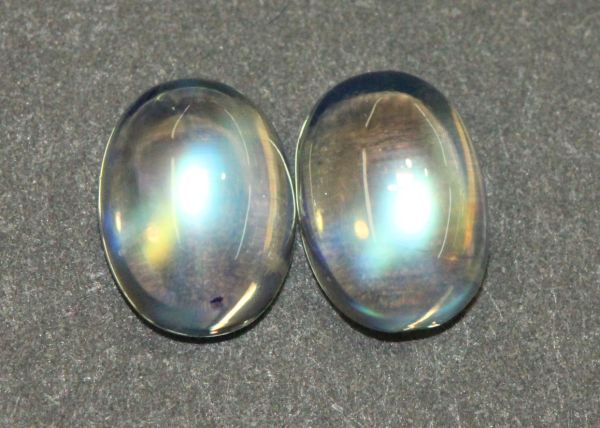 5x7mm Oval Peristerite Cabochon Pair