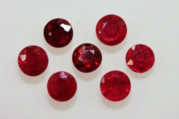 Ruby 5mm Faceted Rounds @ $250.00/carat