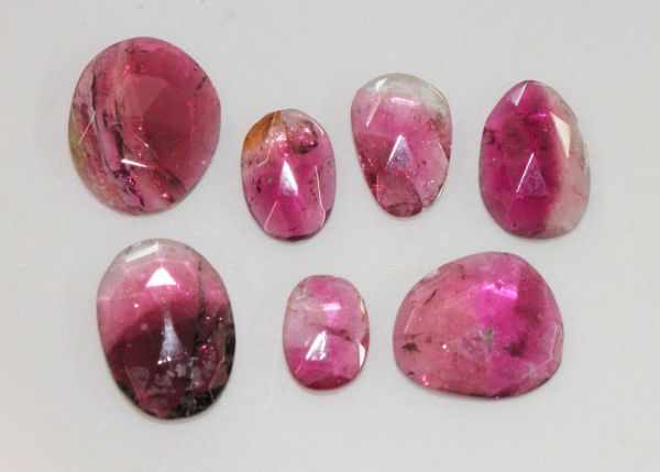 Tourmaline Rose-Cut Slices, 16.56 cts. - Lot of 7
