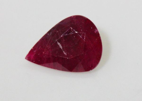 Ruby Faceted Pear, 0.64 ct. - 5x6.8mm