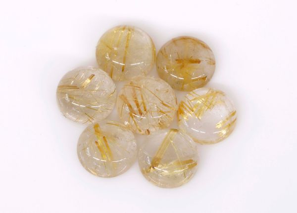 Rutilated Quartz Round Cabochons - 12mm