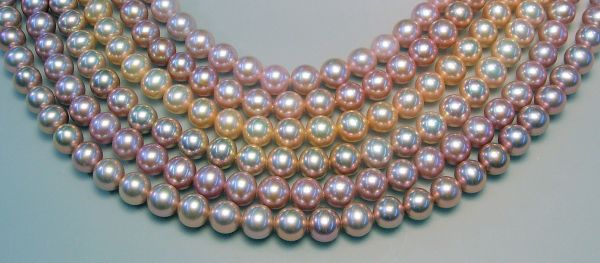 7-7.5mm Natural Color Round Pearls 