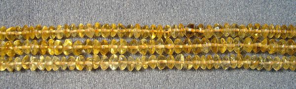 Citrine Smooth Rondel Bead Strands