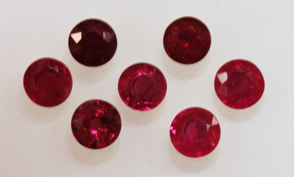Ruby 4-5mm Faceted Rounds @ $275.00/ct.