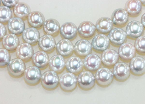7-7.5mm Natural Color Blue-grey Japanese Pearls 