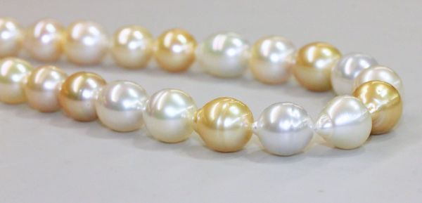 South Sea White & Gold Pear Pearls