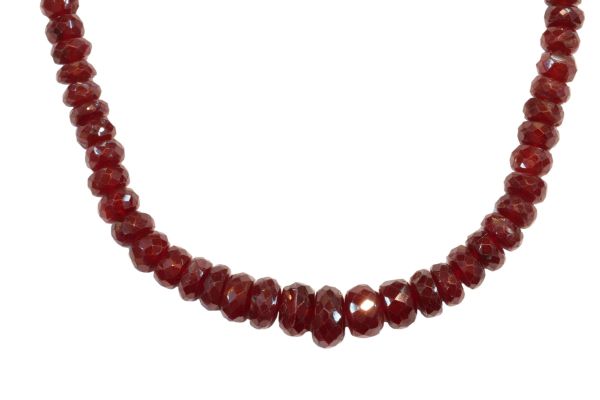 2.3-6.4mm faceted rondel ruby beads