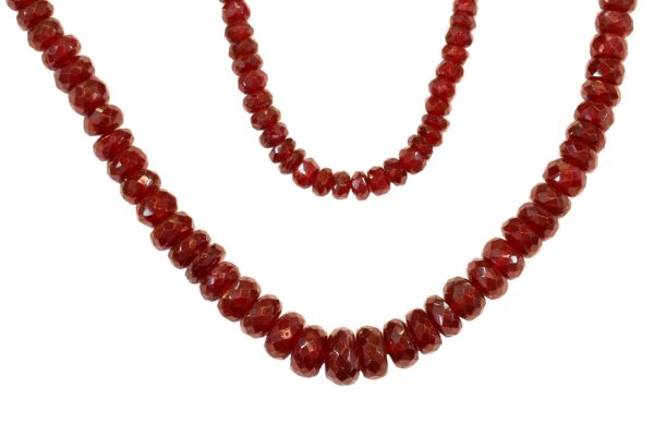 2.4-6.3mm faceted rondel ruby beads