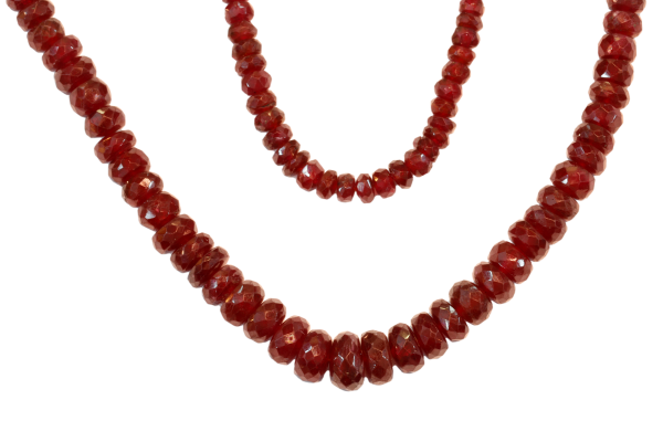 2.3-6mm faceted rondel ruby beads