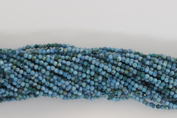 2.5mm Faceted Round Turquoise Beads