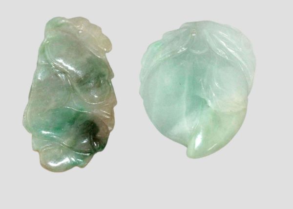 Natural Jadeite Hand-Carved Pendants - Lot of 2