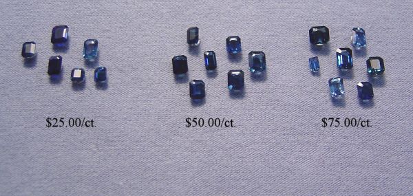Sapphire Faceted Tiny Octagons