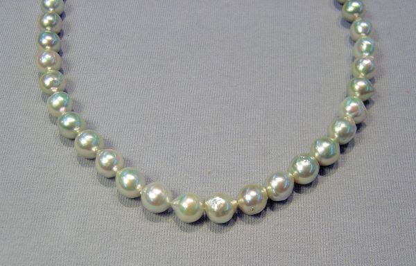 8-8.5mm Natural Color Blue-Grey Japanese Pearls