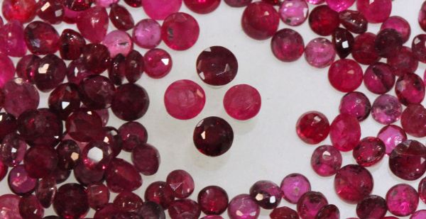 Ruby 2-3mm Faceted Rounds @ 22.50/ct. 