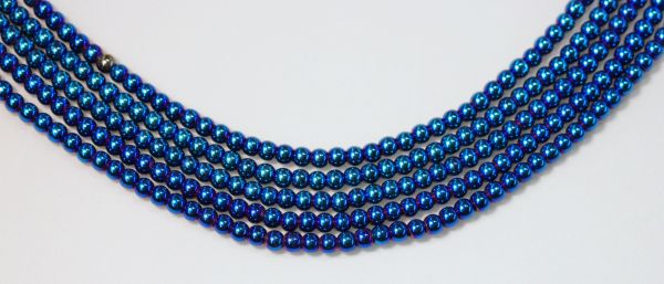 2mm Blue Plated Beads