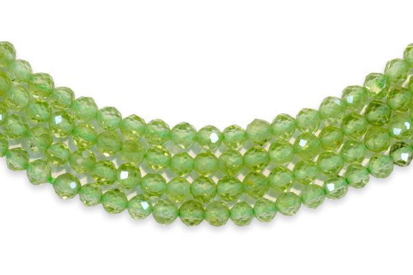 Peridot 2mm Faceted Round Beads
