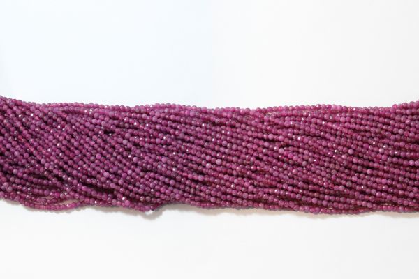 2mm Faceted Ruby Bead strands
