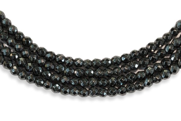 Hematite 2mm Faceted Round Beads