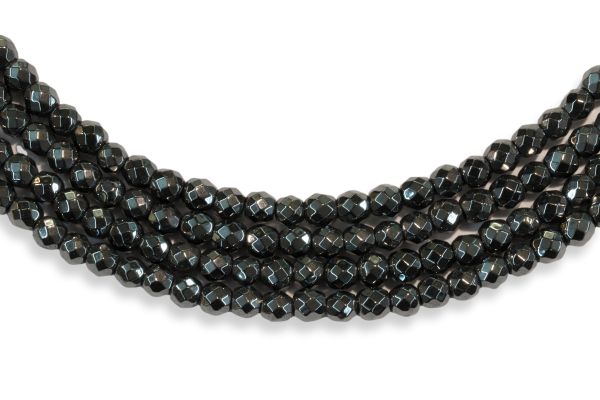 Hematite Faceted Round Bead Strands -  2mm