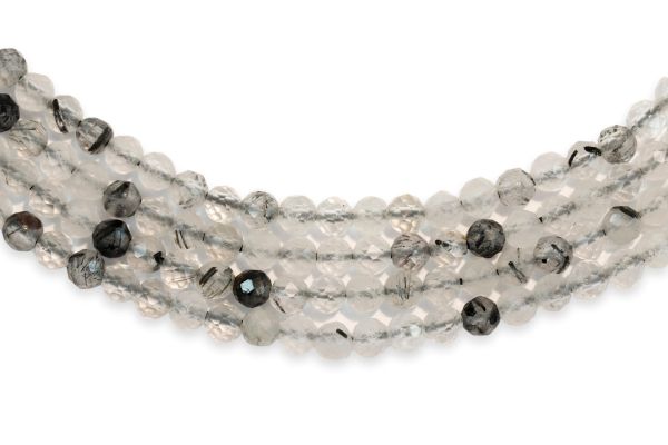 2mm Tourmalinated Quartz bead strands
