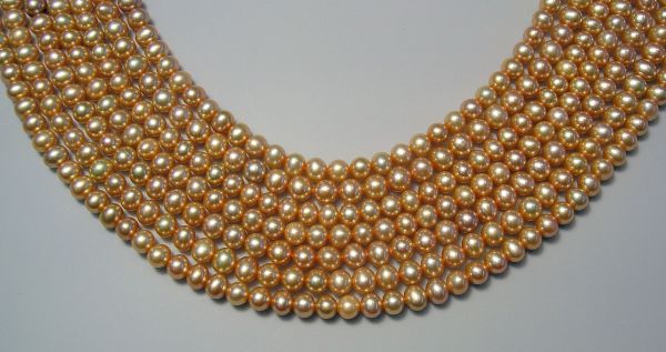 Rose Gold 4-5mm Rounded Potato Pearls