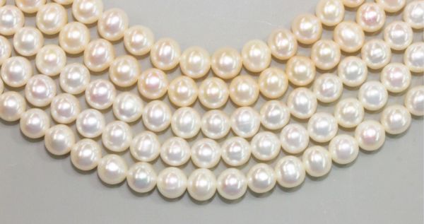 6-6.5mm White Rounded Pearls