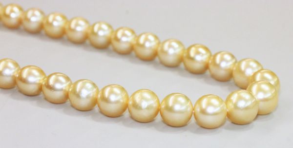 South Sea Natural Color Golden Round Pearls 